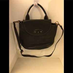 UGG black leather bucket style bag